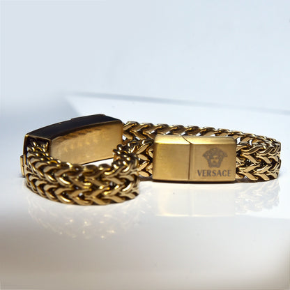 Men's Fashion 2025 Medusa Head Fancy Bracelet Gold Plated for Boy's & Men's