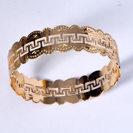 Gold  Plated Flower Fashion Gold Bangle, Kara, Kungun Bracelet Ladies Jewelry