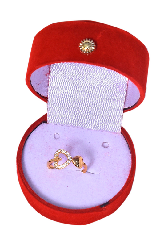 Fashion 2025 Double Heart Adjustable Golden Ring for Women