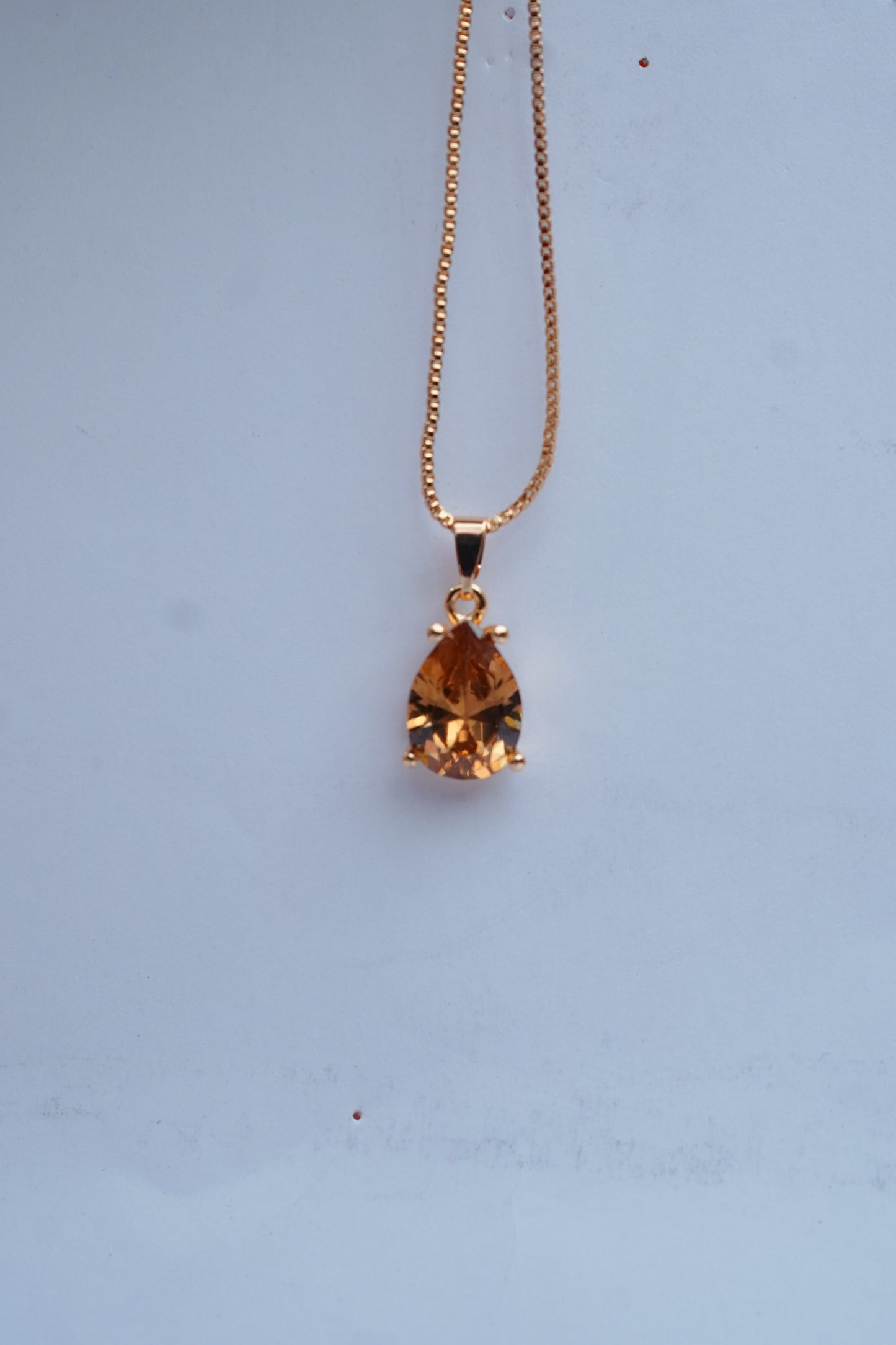 Smoky Quartz Necklace, Brown Drop Pendant, Gemstone Necklace