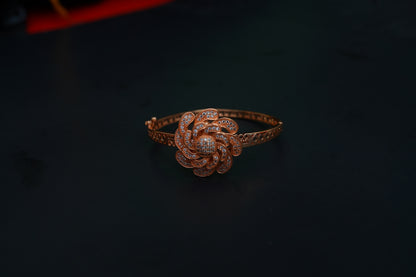 Rose copper combo Set plated with gold and zircons (Necklace, Earring Set, Ring, Bracelet)