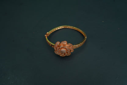 Rose copper combo Set plated with gold and zircons (Necklace, Earring Set, Ring, Bracelet)